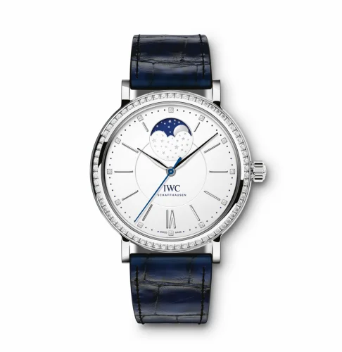 IWC Portofino Automatic Moon Phase 37 Stainless Steel / Diamond / Silver IW4590-08 (IW459008)